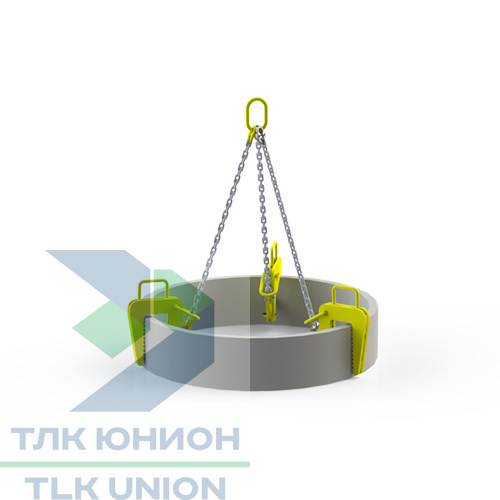 Комплект из стропа 3СЦ и 3-х захватов для колодезных колец ZKK3 - 2,0, г/п 2000 кг, РОМЕК