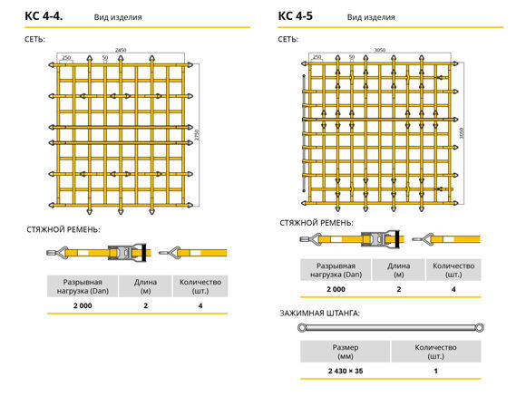 Крепежная сеть КС-4-4 и 4-5 вид 1