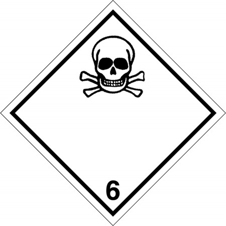 Наклейка: Знак опасности 6.1 "Токсичные вещества" 250х250 мм
