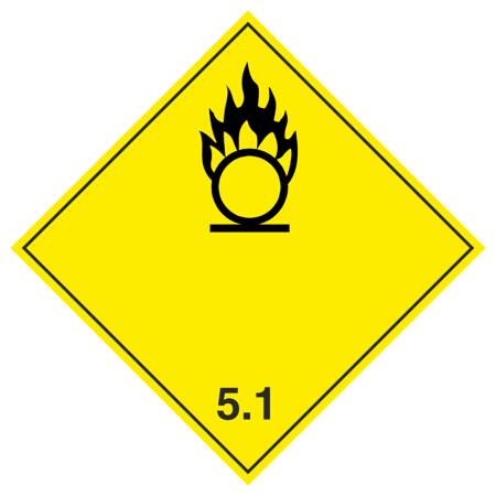 Наклейка: Знак опасности 5.1 "Окисляющие вещества" 250х250 мм