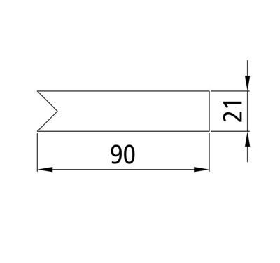 Лента из ПВХ к профилю ПВХ (уплотнителя) для ворот, 90х21 мм, Suer 108071443 вид 2