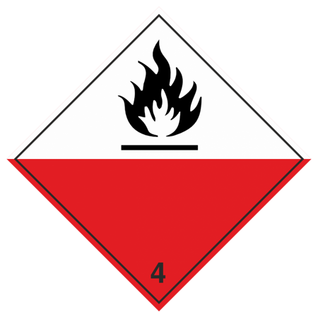 Наклейка: Знак опасности 4.2 "Вещества, способные к самовозгоранию" 250х250 мм