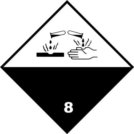 Наклейка: Знак опасности 8 "Коррозионные вещества" 250х250 мм