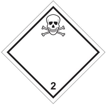 Наклейка: Знак опасности 2.3 "Токсичные газы" 250х250 мм