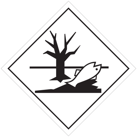 Наклейка: Знак "Опасность окружающей среды" 250х250 мм (черный контур)