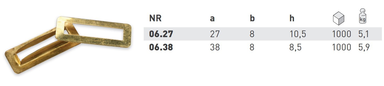 Люверс латунный прямоугольный 06.27 вид 2