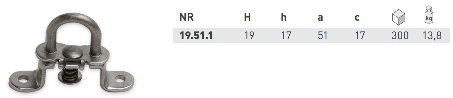 Скоба поворотная из нержавеющей стали Bozamet 19.51.1 вид 2