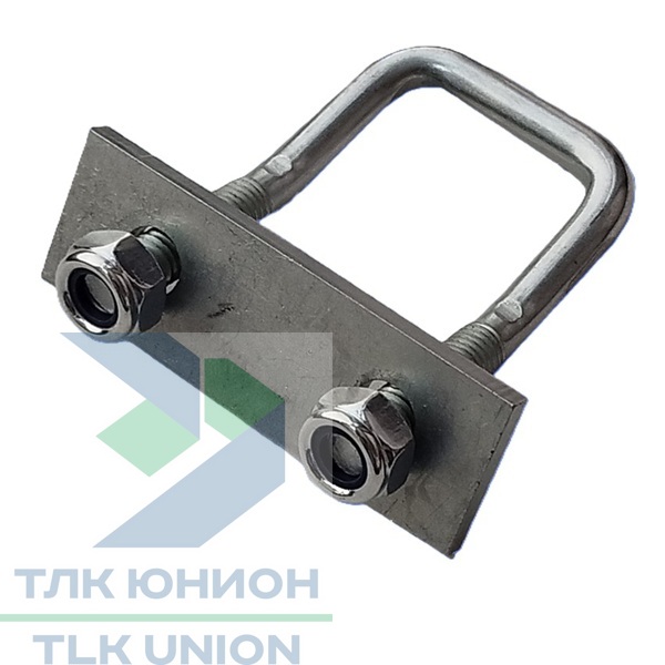 Крепежная скоба изогнутая, 50x70 мм, М10, сталь оцинкованная, СП12СКГМ10