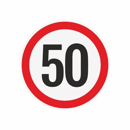 Наклейка ограничения скорости "50" для автотранспорта, 160х160 мм