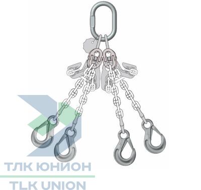 Строп 4СЦ DoKettPlus, крюки WGSE, крюки-укоротители, 21,2т, 12м, Dolezych 59671614.12