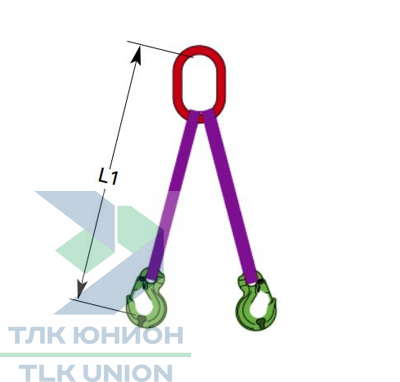 Строп текстильный двухветвевой ленточный 2СТл DoColor, 0,7т, 1м, Dolezych 05151002.1