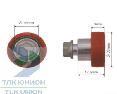 Ролик сдвижной крыши Edscha, 26х9 мм, Suer 670730018