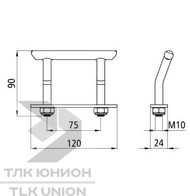 Крепежная скоба с пластиной и гайками, 120х90 мм, 2000 daN, Suer 295132001 вид 2