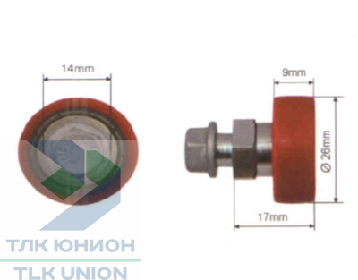 Ролик сдвижной крыши Edscha, 26х9 мм, Suer 670730016