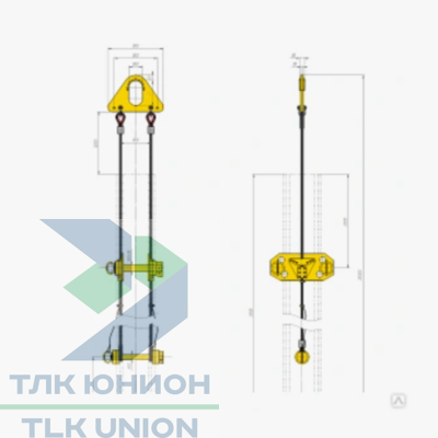 Траверса для монтажа железобетонных колонн 300х300мм за нижнее отверстие d-50мм, 3т, 3м, РОМЕК