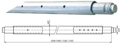 Штанга распорная круглая к такелажной рейке, 2134 - 2540 мм, Dolezych DDRRR60FFE