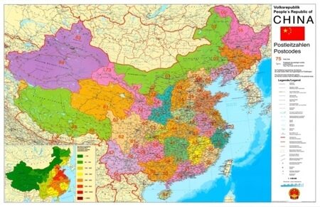 Карта Китая по квадратам с держателем