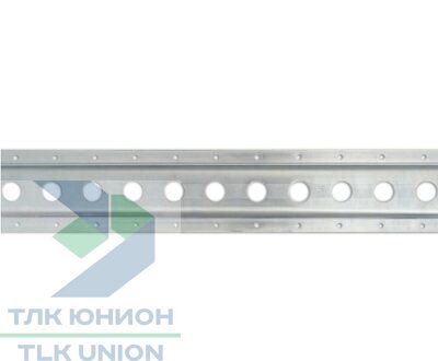 Рейка такелажная с круглым отверстием 1804, 3048х84х12мм, оцинкованная сталь, Suer 142138598
