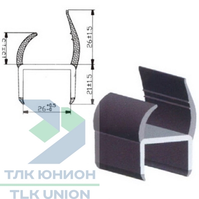 Профиль для полотна ворот DM08015 вид 1