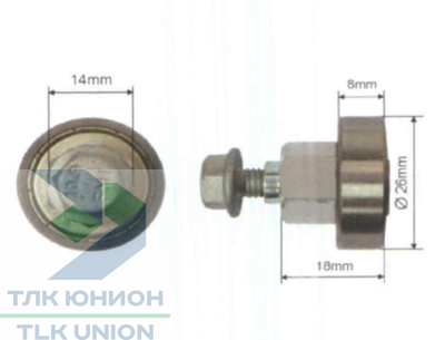 Ролик сдвижной крыши Edscha, 26х8 мм, Suer 670730005