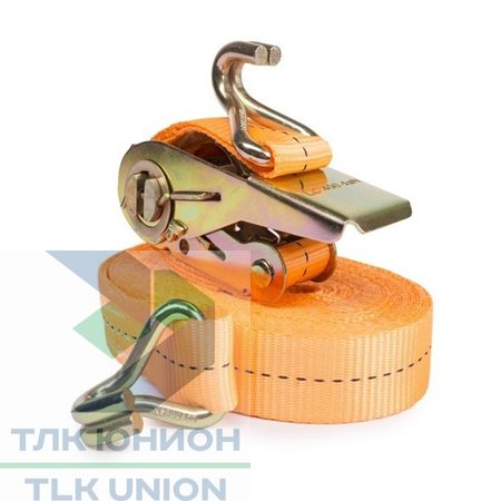 Стяжной ремень 0,4/0,8т, двойн. крюки, 25мм, 6м, TOR 1041459