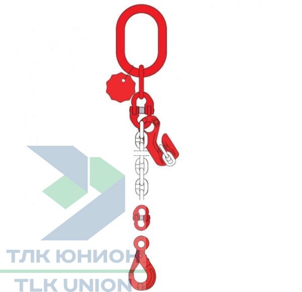 Строп 1СЦ DoKett, крюк OZ, крюк-укоротитель, 1,12т, 1м, Dolezych 19310601.1