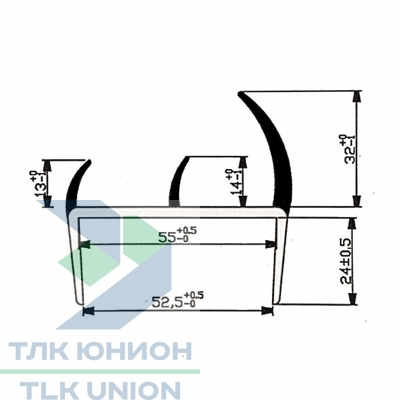 Профиль для полотна ворот 55мм DM08001 вид 2