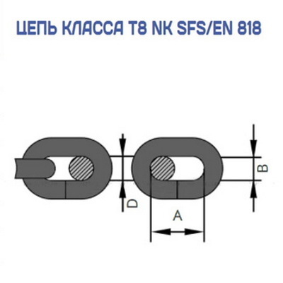 Цепь класса Т8 NK SFS EN 818 вид 3