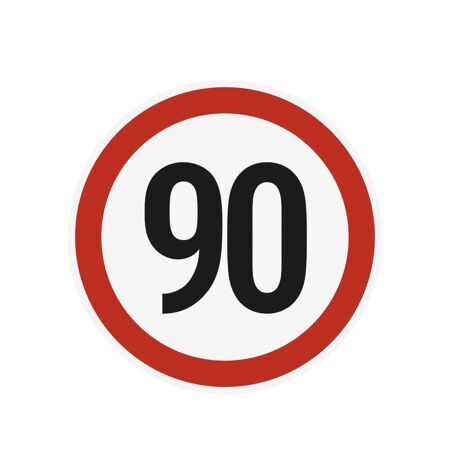 Наклейка ограничения скорости "90" для автотранспорта, 160х160 мм