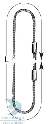 Строп канатный кольцевой СКК со стальным сердечником и с 2-мя зажимами, 1м, 9000 кг, Dolezych  42232801.1