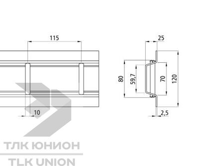 Рейка анкерная Suer S-Line плоская 3116-AL 142138743 алюминий вид 2