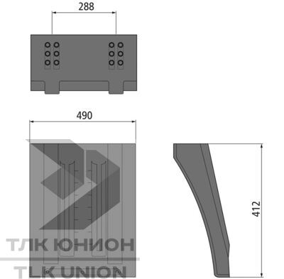 Крыло короткое пластиковое Vario 4904 SG, 412х490х155 мм, Suer 181375339 или 181378044 вид 2