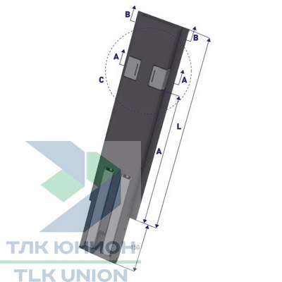 Стойка бортовая центральная, 600мм, сталь c KTL покраской, Bozamet BOS 600