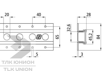 Рейка анкерная стальная Suer 142138611 с круглым отверстием 3010-GS вид 2