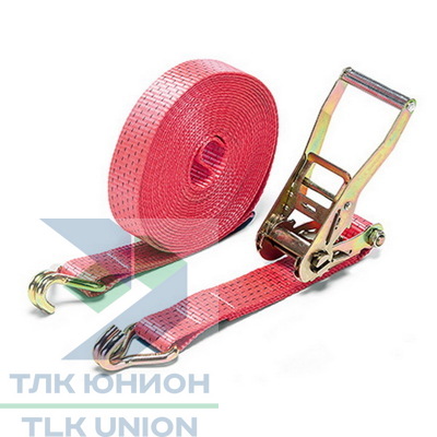 Стяжной ремень LC 2500/5000 daN, двойн. крюки, 50мм, 10м, РОМЕК 50.25.1.0.10000