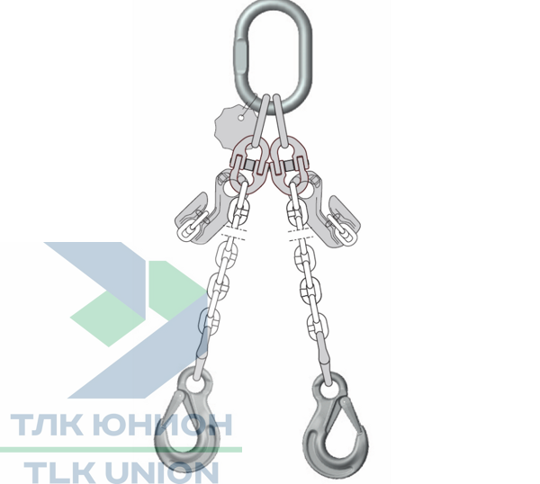 Строп цепной двухветвевой 2СЦ DoKettPlus, крюк WOSE, 2т, 5м, Dolezych 59620612.5