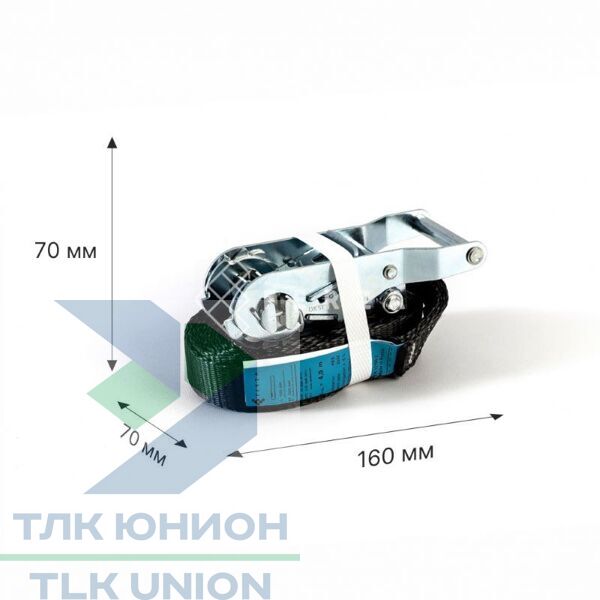 Стяжной ремень Ferza D1000, LC 1000 daN, кольцевой, стальная ручка, 25мм, 3м, Ferza FZSF0301KK