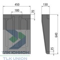 Крыло B450х640 SG, 450х640х130 мм, Suer 181378076