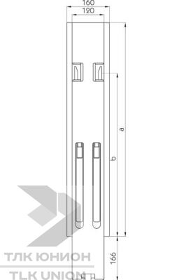 Стойка бортовая центральная Kinnegrip K4, 800 мм, Suer 106121078