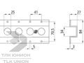 Рейка такелажная с круглым отверстием 3011, d-25мм, 2994х84х27мм, сталь, Suer 142138028