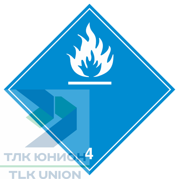 Наклейка: Знак опасности 4.3 (Вещества, выделяющие...), 300х300мм (белые символы)