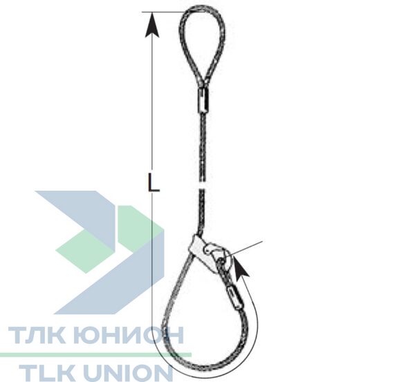 Строп СКП с петлей и скользящим крюком, опрессовка, 0,56т, 2м, Dolezych 02210801.2