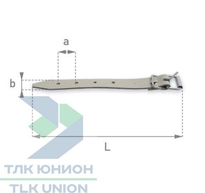 Ремешок ПВХ с пряжкой, L-300 мм, серый, Bozamet 40.300.20 (100 ед.)