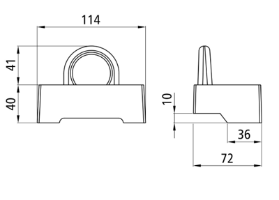 Крепежный желоб с кольцом, необработанный, 110 × 74 мм, внутренний Ø 4 см, грузоподъемность 2500 даН.PNG фото 2