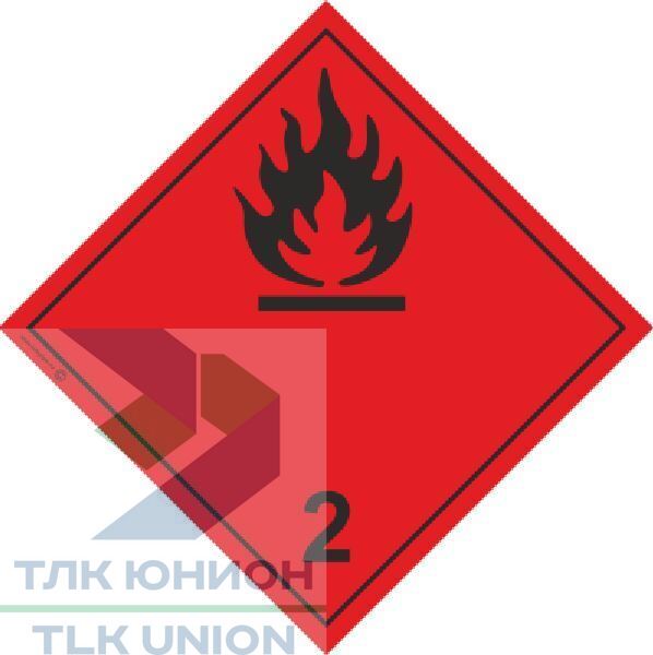 Наклейка: Знак опасности 2.1 (Легковоспламеняющиеся газы), 250х250мм (черные символы)