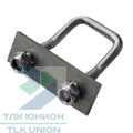Крепежная скоба изогнутая, 76,5x80 мм, М12, сталь оцинкованная, СП12СКГМ12