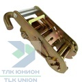 Натяжитель храповой с крюком для ленты 50 мм, стальная ручка, LC 2500 daN, TY014018+015031