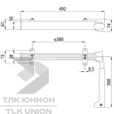 Фиксатор задней двери 492х300х74 мм нержавеющая сталь и алюминий Suer 215131959 вид 2