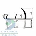 Профиль ПВХ (уплотнитель) для полотна ворот 55 мм, L-5000 мм, жестко-мягкий, бело-черный, DAMA DM08001