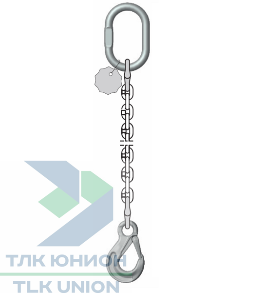 Строп цепной одноветвевой 1СЦ DoKettPlus, крюк WOZG, 1м, 1,4т, Dolezych 59640601.1